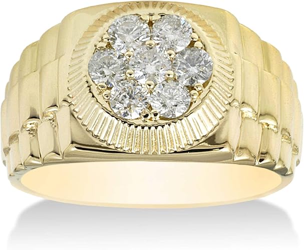 Men's Diamond Ring 14k Yellow Gold