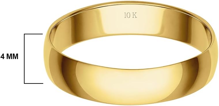 Celebrate everlasting love with the Brilliant Expressions Women's 4MM Solid Gold Wedding Band. This lightweight, durable ring is crafted from premium 10K or 14K gold, available in yellow, white, or rose gold. Its sleek, polished design ensures comfort and elegance for everyday wear. Perfect for weddings, anniversaries, or a timeless expression of commitment, this ring blends simplicity with sophistication, making it a symbol of enduring love and connection.